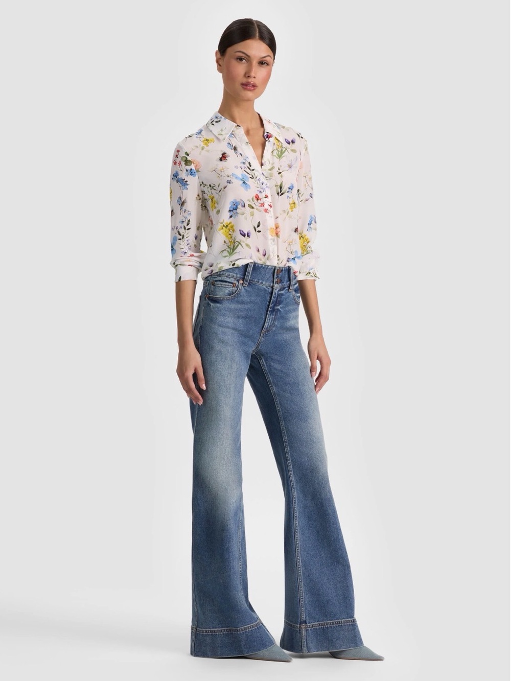 Alice + Olivia Willa Silk Blouse Size Small - Picture 5 of 9